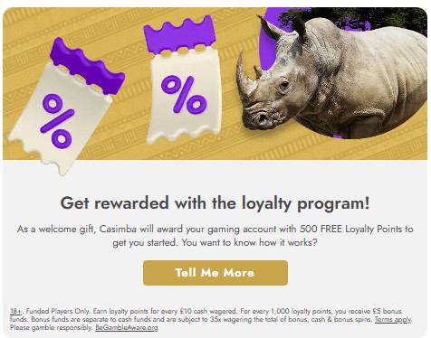 Casimba loyalty program