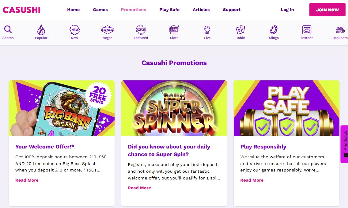 Casushi Casino Promotions