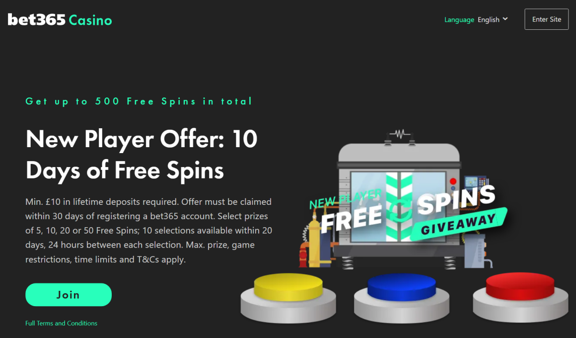 Bet365 UK Casino Bonus Code and Free Spins
