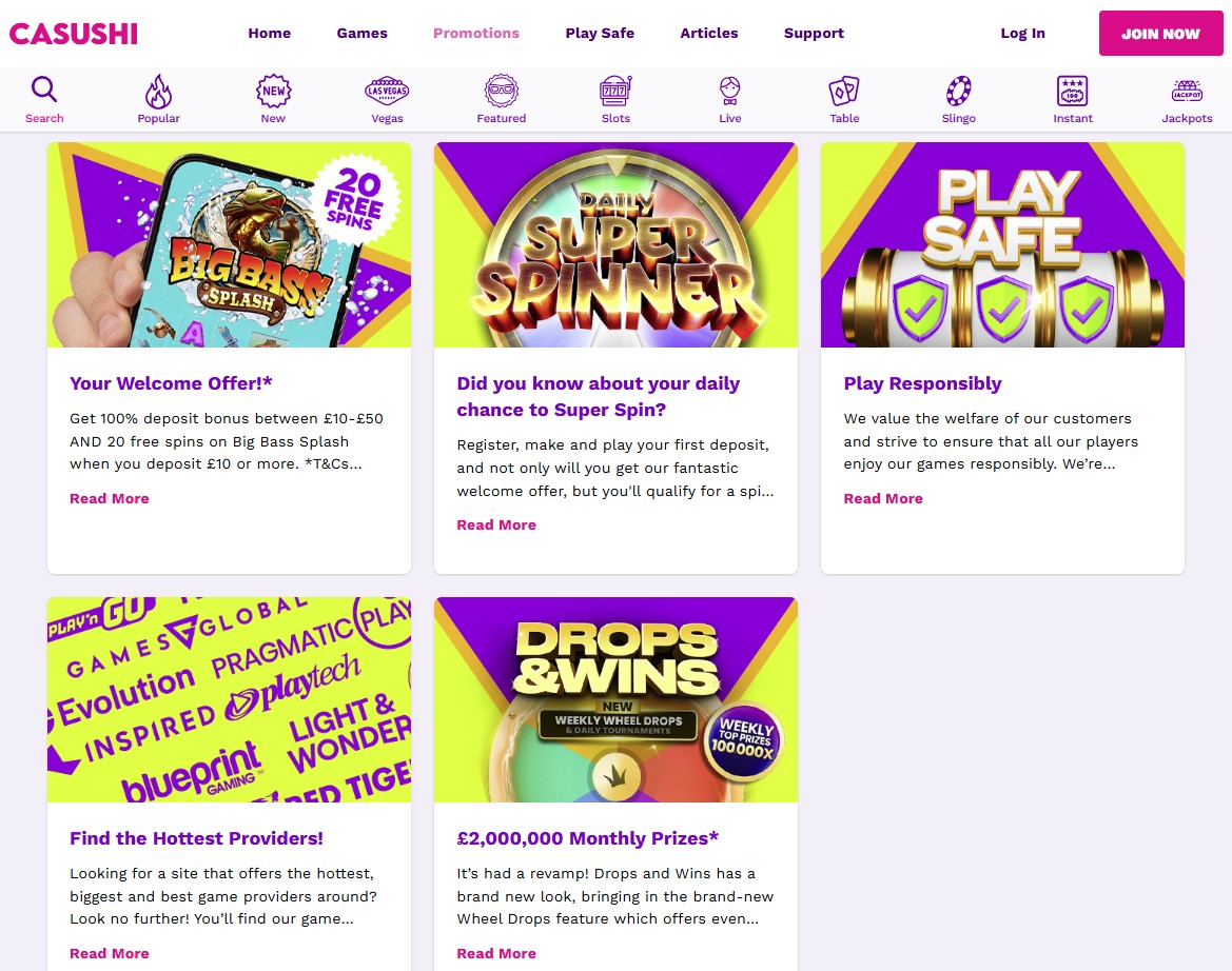 casushi casino promos