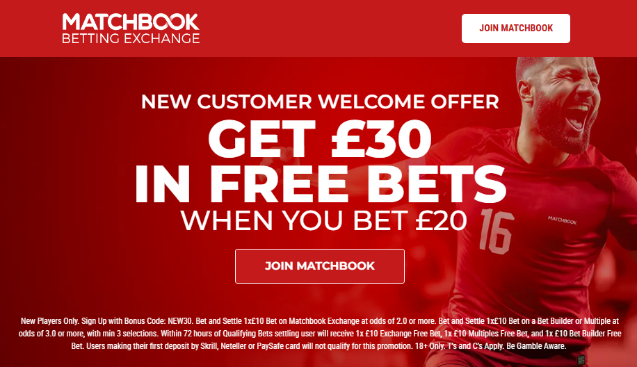 Matchbook Free Bet Welcome Offer